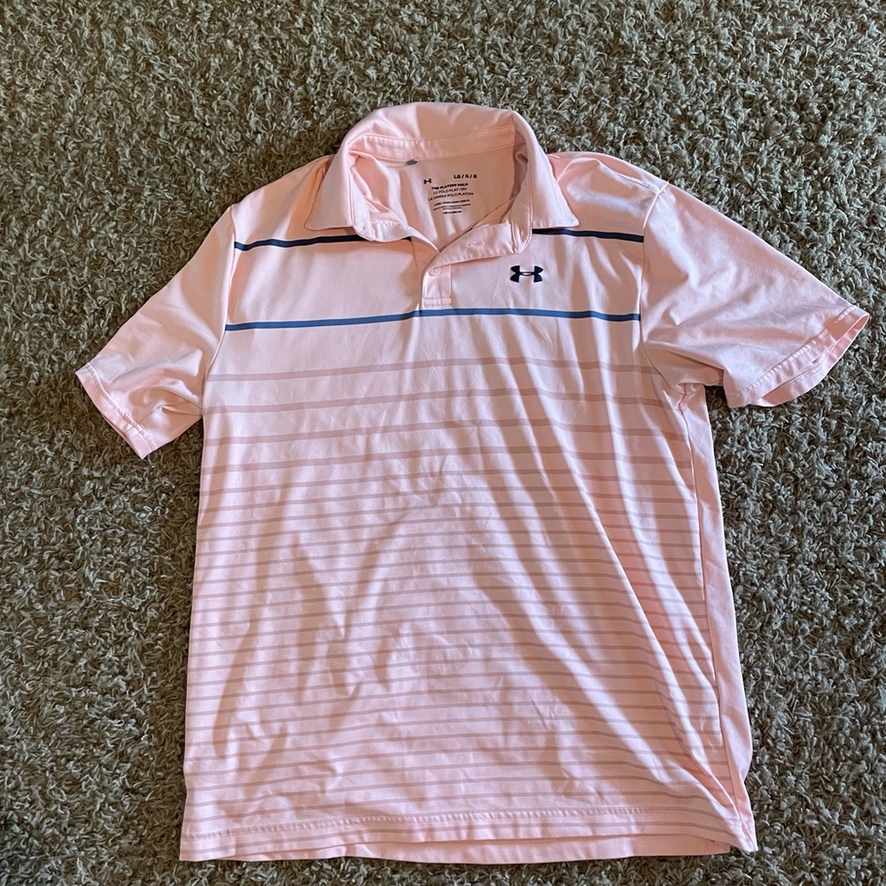 Under Armour Pink Polo Shirt Classic Design